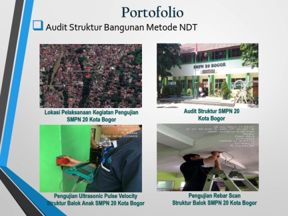 Audit struktur SMPN 20 Kota Bogor - pengujian UPV dan rebar scan balok