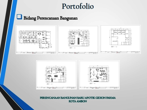 Denah ruang pelayanan, gudang, dan administrasi Apotik Gidion Farma Kota Ambon